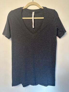 Lululemon Soft Pima Cotton V-Neck Tee – Heathered Charcoal Gray